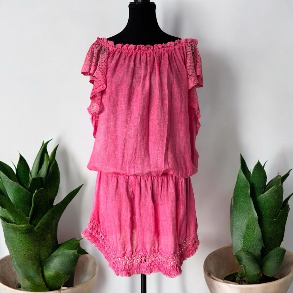 Sunday French Linen & Lace Mini Dress – One Size - Mande in France